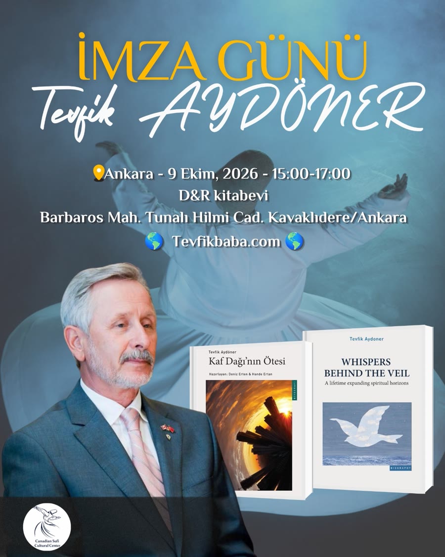 Book signing poster: Tevfik Aydöner, D&R Bookstore, Tunalı Hilmi Street, Kavaklıdere, Ankara, 9 October 2026, 15:00 to 17:00